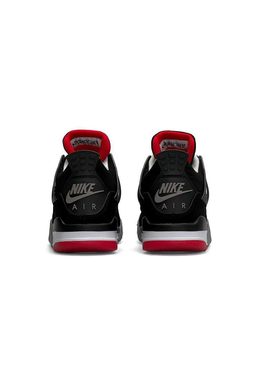 Белые демисезонные кроссовки мужские nike air jordan 4 retro bred найк аир джордан No Brand
