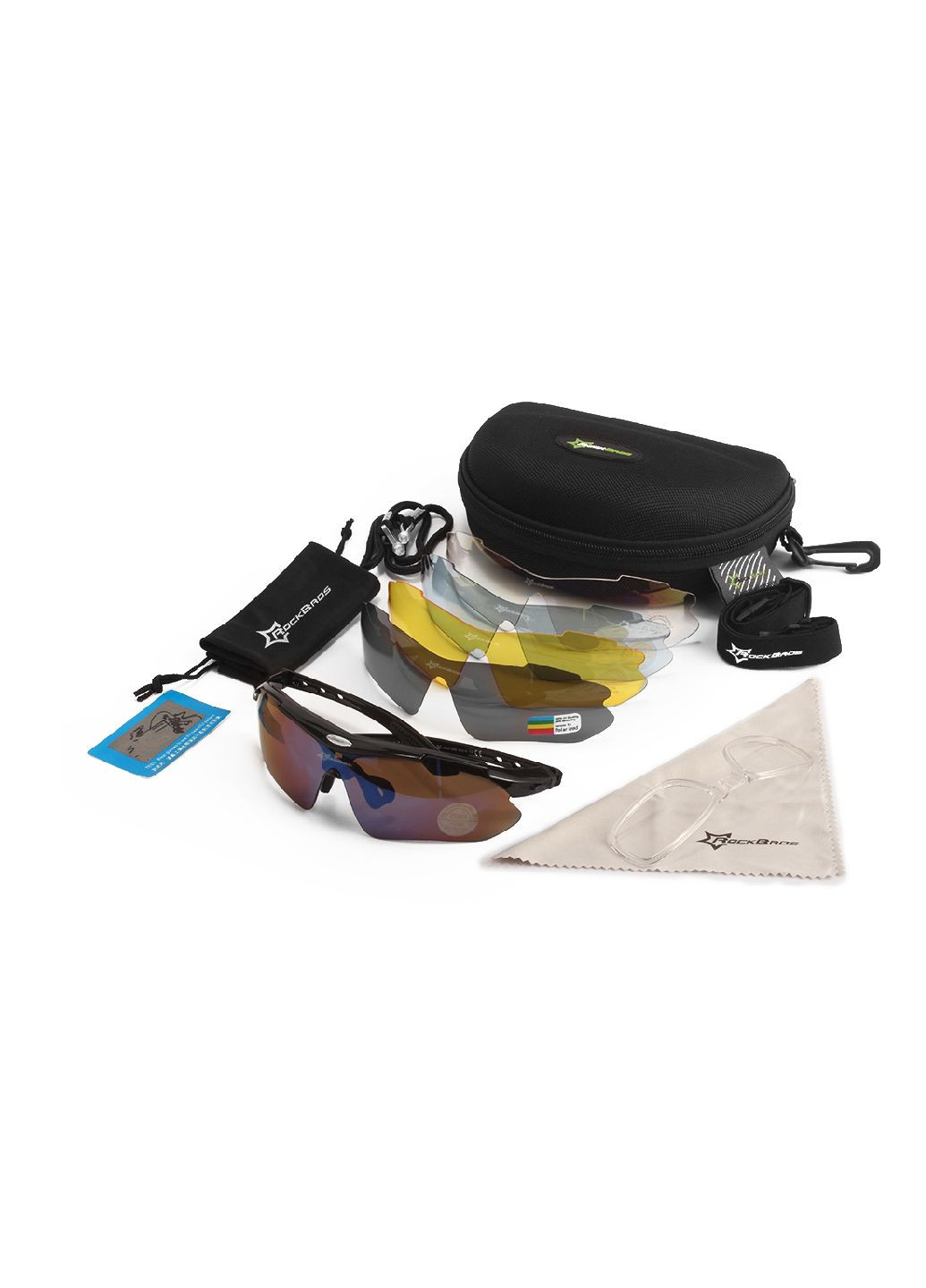 Защитные тактические спортивные очки с поляризацией black.5 комплектов линз Rockbros (280826742)