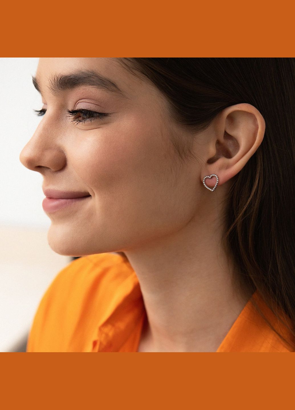 Серьги - пусеты Сердечки в белом золоте с08296 Oniks (264024654)