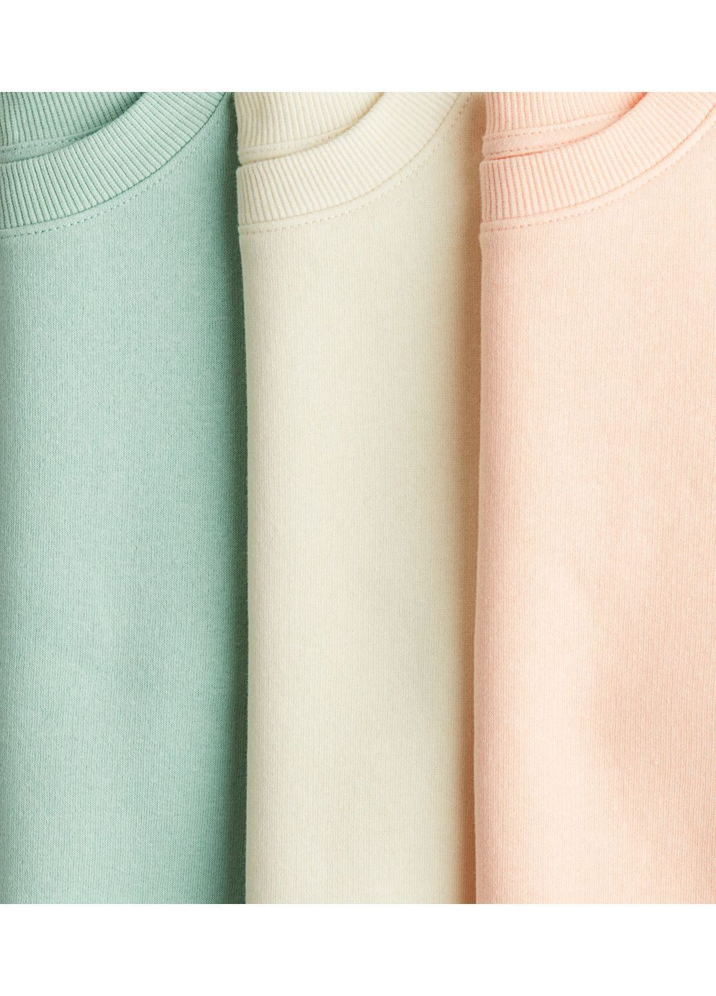 H&M світшоти 3 шт. для дівчинки однотонний комбінований повсякденний трикотаж