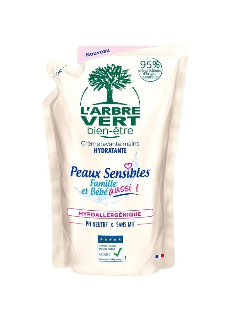 Крем-мыло для рук Чувствительная кожа, запасной блок, 300 мл L'arbre Vert (346999183)