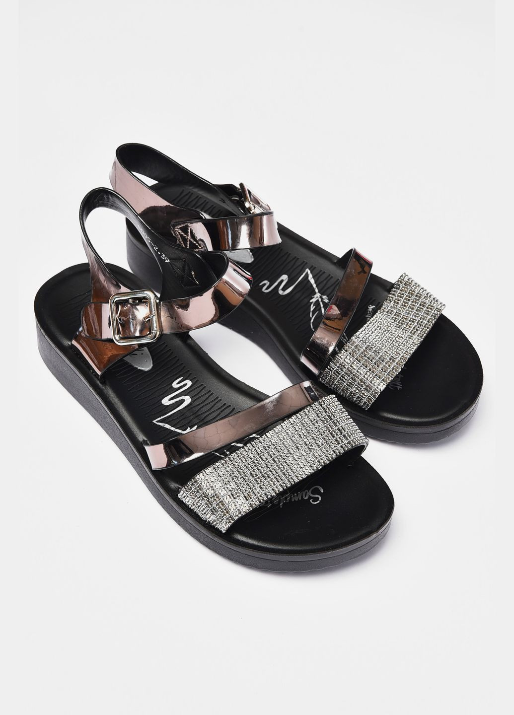 Коричневые босоножки женские коричневого цвета Let's Shop на липучке