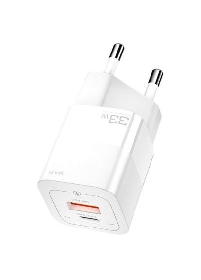 Зарядний пристрій (ECTCA-FZB02) Essager 1xUSB + 1xUSB-C 33W GaN white (370015289)