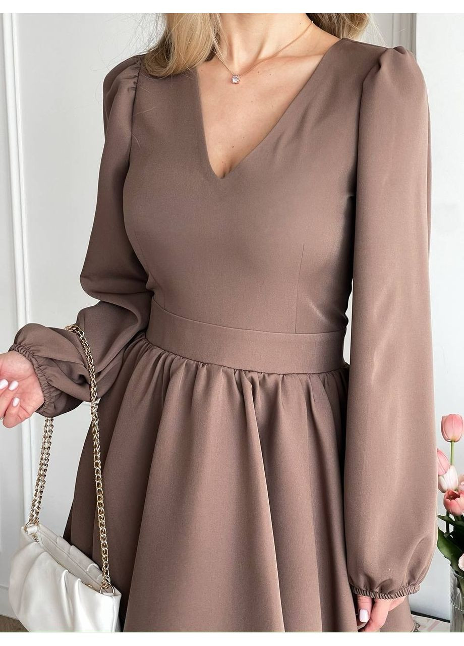 Светло-коричневое платье, цвет светло-коричневый Fashion