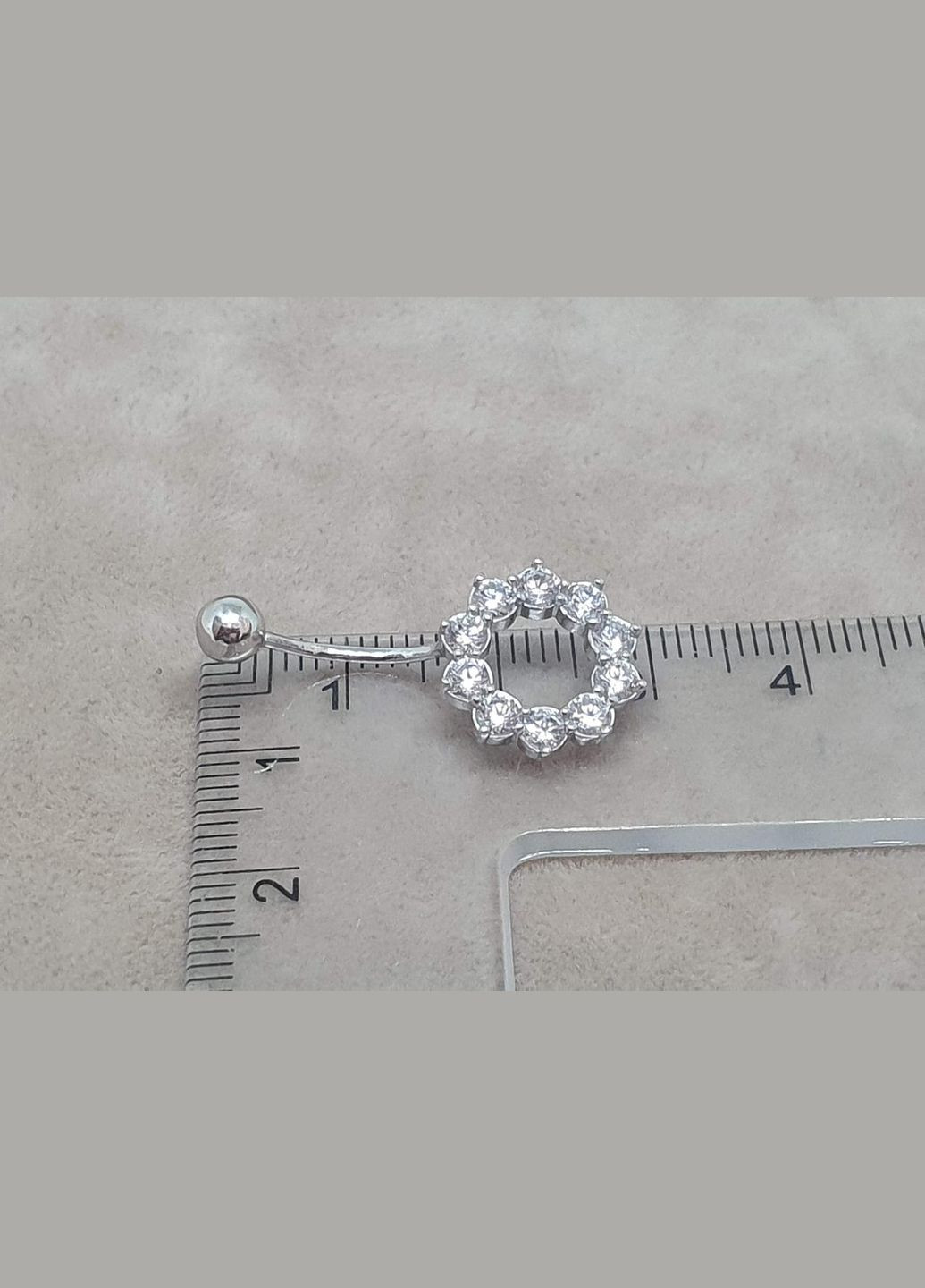 Срібна сережка для пірсингу пупка. 6028 Ірій (330033722)