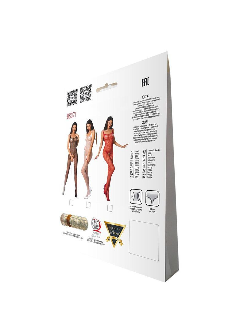 Эротический бодистокинг BS071 black, комбинезон на бретелях, черный костюм сетка Passion (297138685)