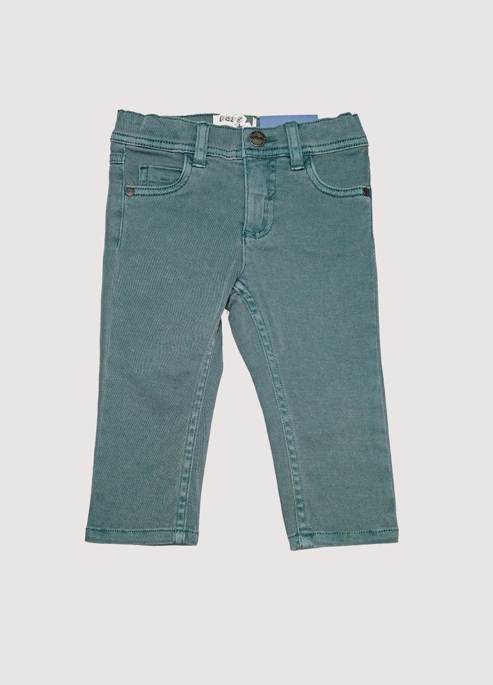 Зеленые демисезонные прямые джинсы regular fit с регулируемой талией для мальчика bdo59624 Impidimpi