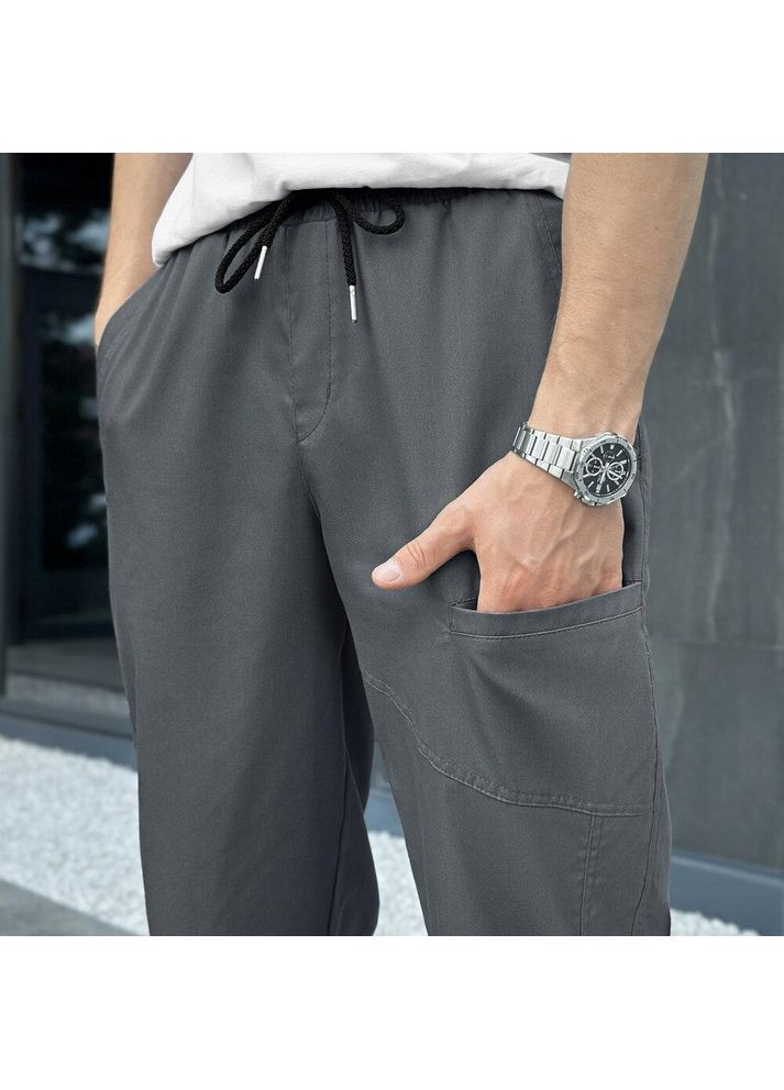 Серые повседневный демисезонные брюки No Brand