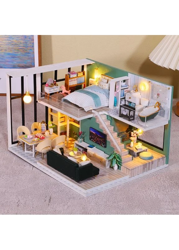 Румбокс Вілла спокійне життя DIY Villa Quiet Life Інтер'єрний конструктор Roombox M-039 + купол No Brand (362453063)