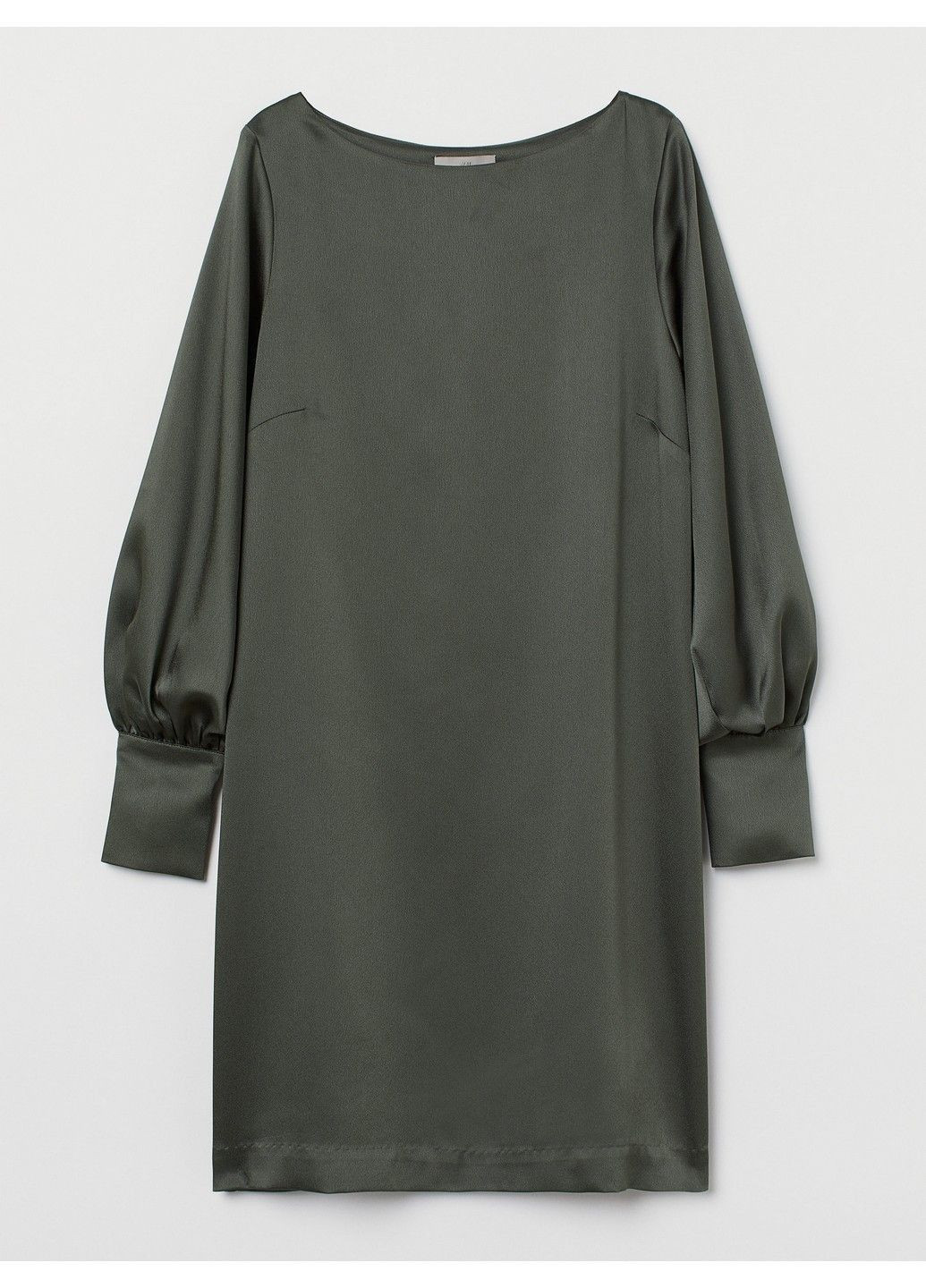 Темно-зеленое кэжуал платье H&M однотонное