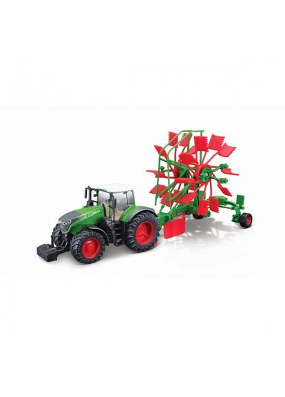Модель ТРАКТОР FENDT 1050 VARIO с роторными валковыми граблями (10 cm) Bburago (315155031)