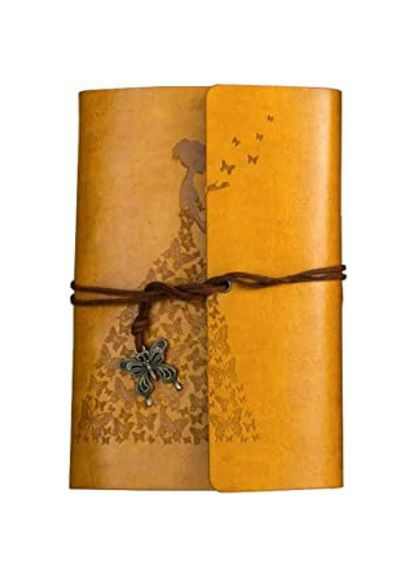 Вінтажний блокнот Butterflies. Жовто-гірчичний No Brand (335029626)