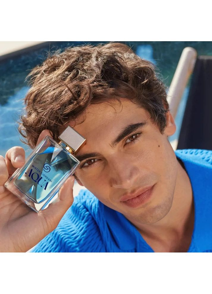 Чоловіча парфумована вода Mister Giordani Aqua Містер Джордані Аква 75 мл свіжий деревний акватичний аромат Oriflame (370140716)