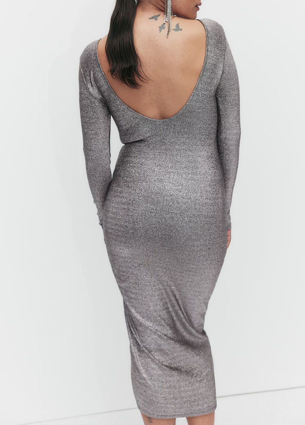 Срібна святковий сукня H&M однотонна