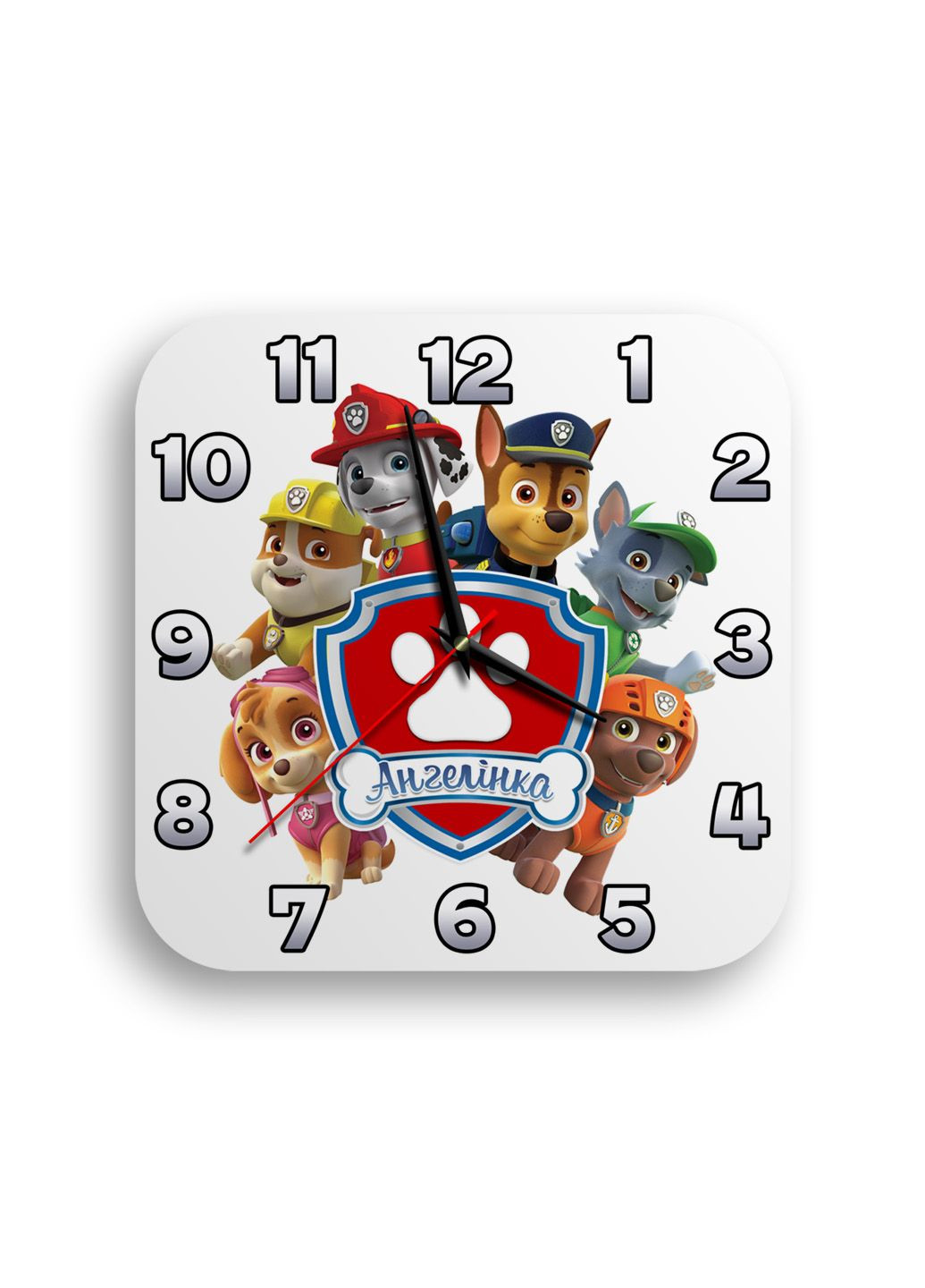 Годинник настінний Paw Patrol 1 квадратний No Brand (328089269)