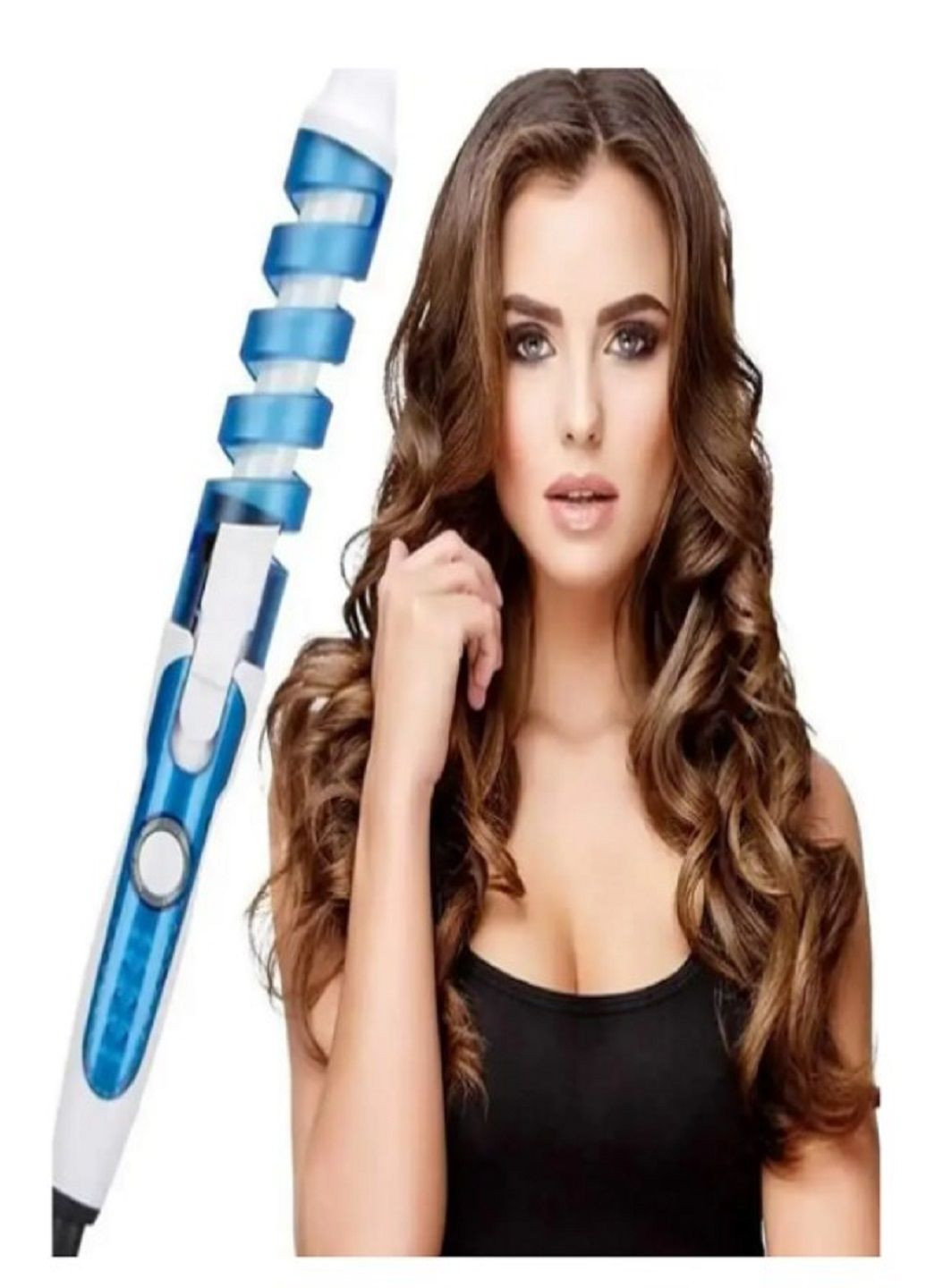 Плойка спіральна для волосся MS 4901 з кераміко-турмаліновим покриттям Блакитний Domotec (302311110)