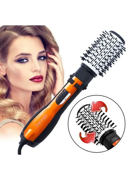 Фен гребінець, що обертається, з насадками GM-4828 повітряний стайлер для укладання волосся Gemei (363832558)