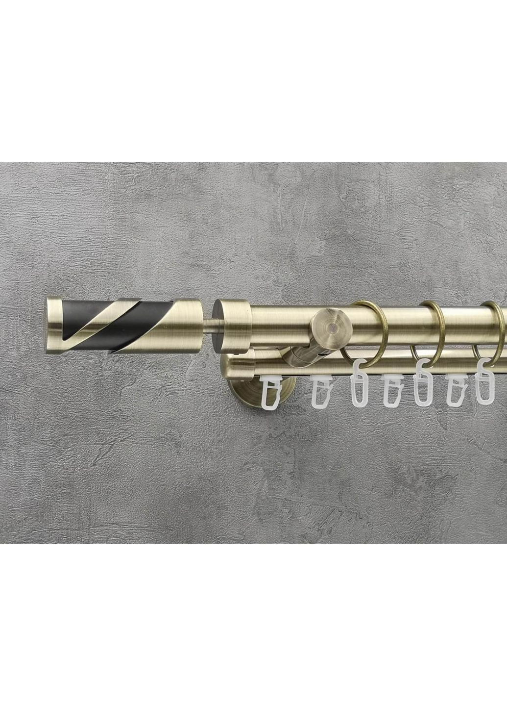 Карниз Сієна гладка/імпресійна штанга подвійний універсальний 25/19 мм 300 см Антик Quadrum (352781219)