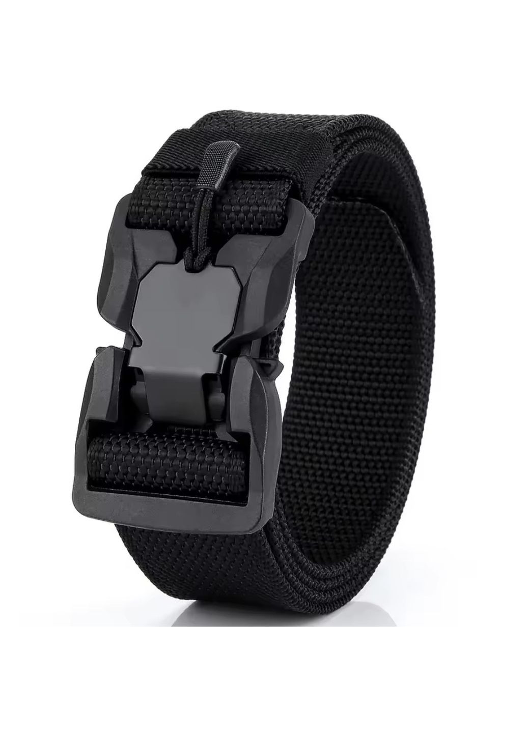 Чоловічий ремінь нейлоновий з швидкісною магнітною пряжкою 120 см Чорний No Brand (342770670)