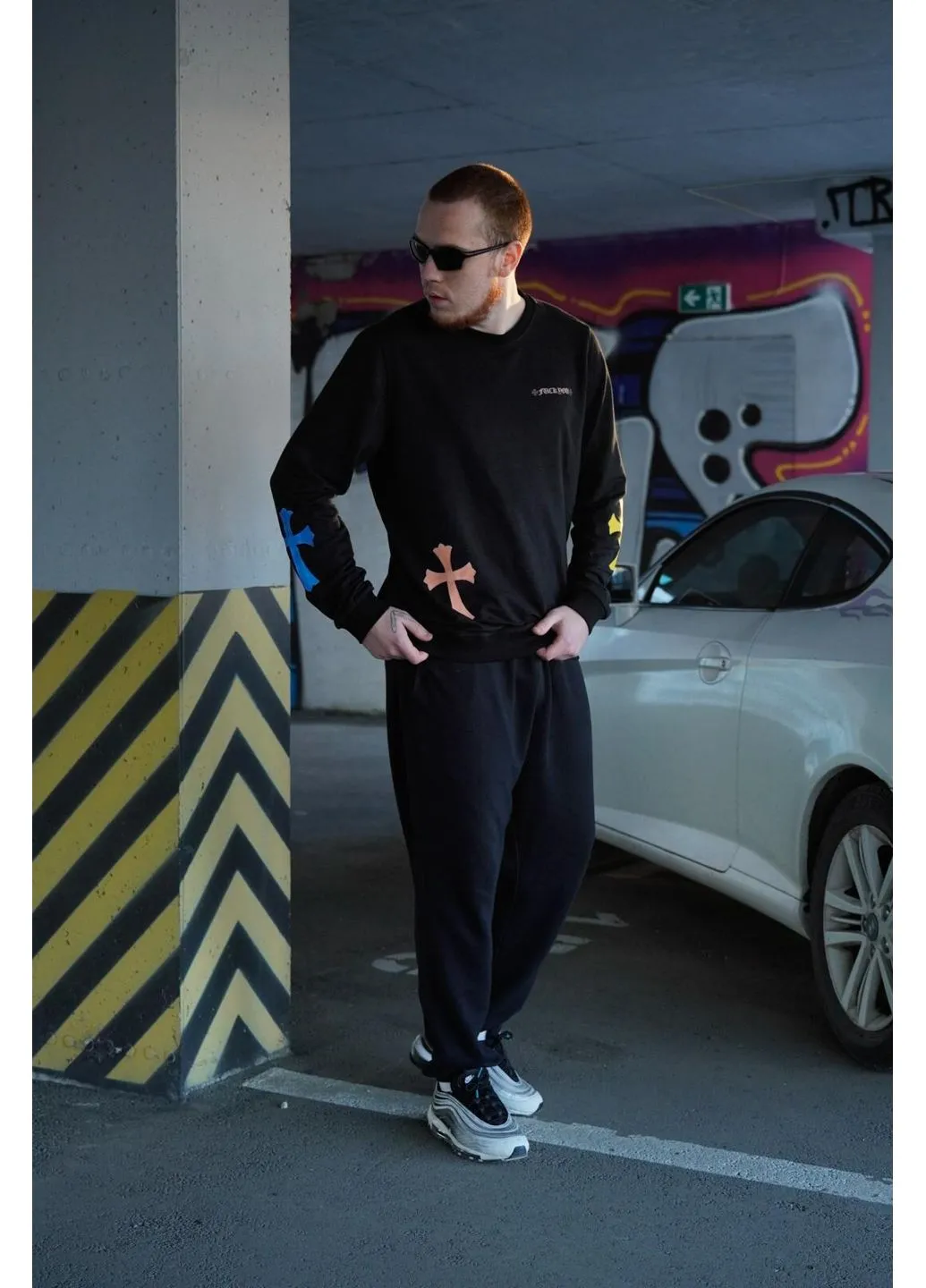 Чорний чоловічий світшот chrome hearts (382663633)
