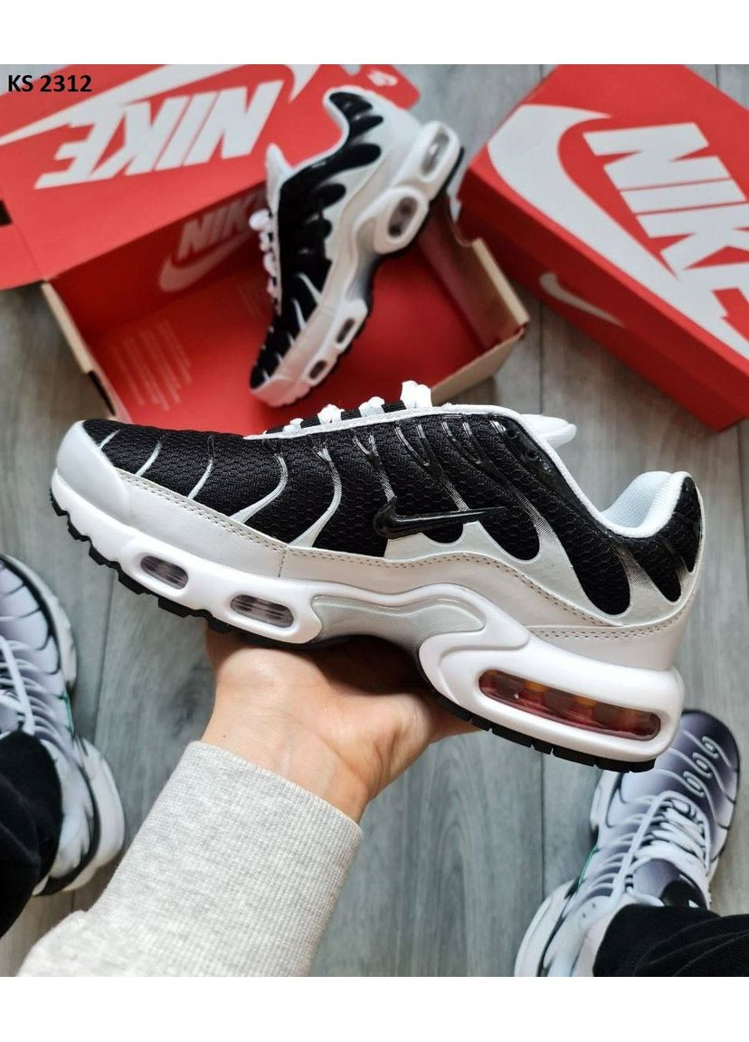 Черные демисезонные кроссовки мужские nike air max tn plus white black найк аир макс тн плюс No Brand