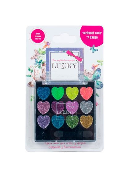 Крем-тіні для повік з блискітками, з аплікатором дитячі в наборі Lukky T18929 (369444418)