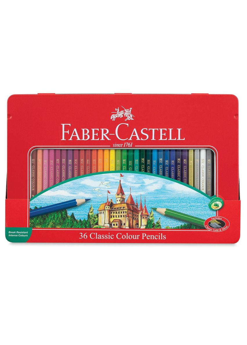 Олівці кольорові 36 кольорів, металева коробка FaberCastell Classic 134399 Faber-Castell (281999612)