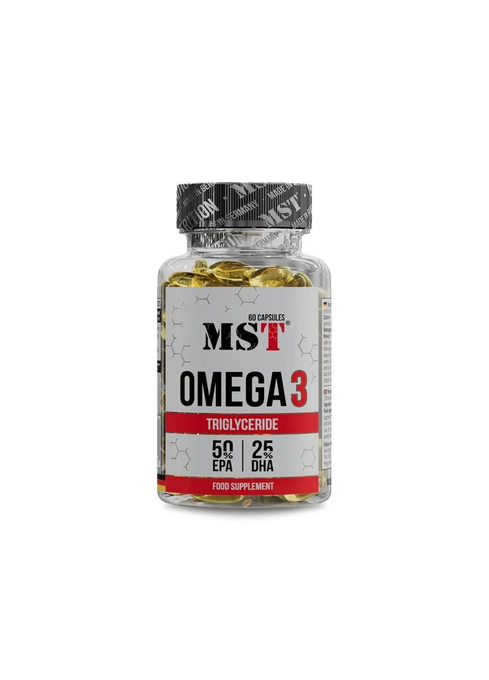Жирные кислоты Omega 3 Triglyceride 75%, 60 капсул MST (334705777)