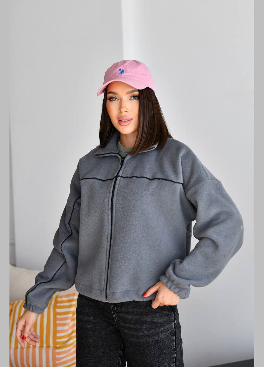 Жіноча зіпка на блискавці з кантом знизу на кулісці сіра You Best (302653656)