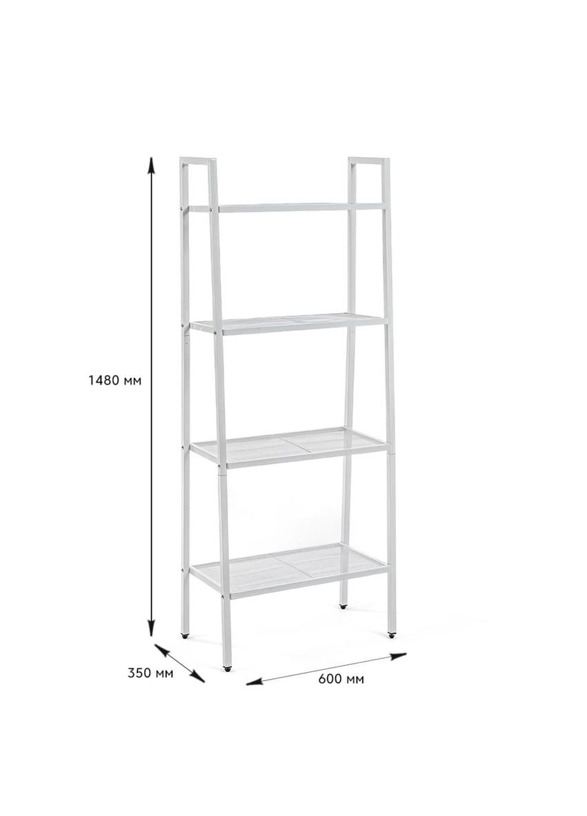 Стелаж-етажерка чотириярусний з металу білий 60*35*148см SW-00002104 No Brand (328633402)