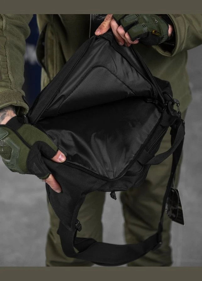 Тактична сумка-слинг Silver Knight 8л Black з MOLLE нейлон Oxford 900D для особистих речей No Brand (337466106)
