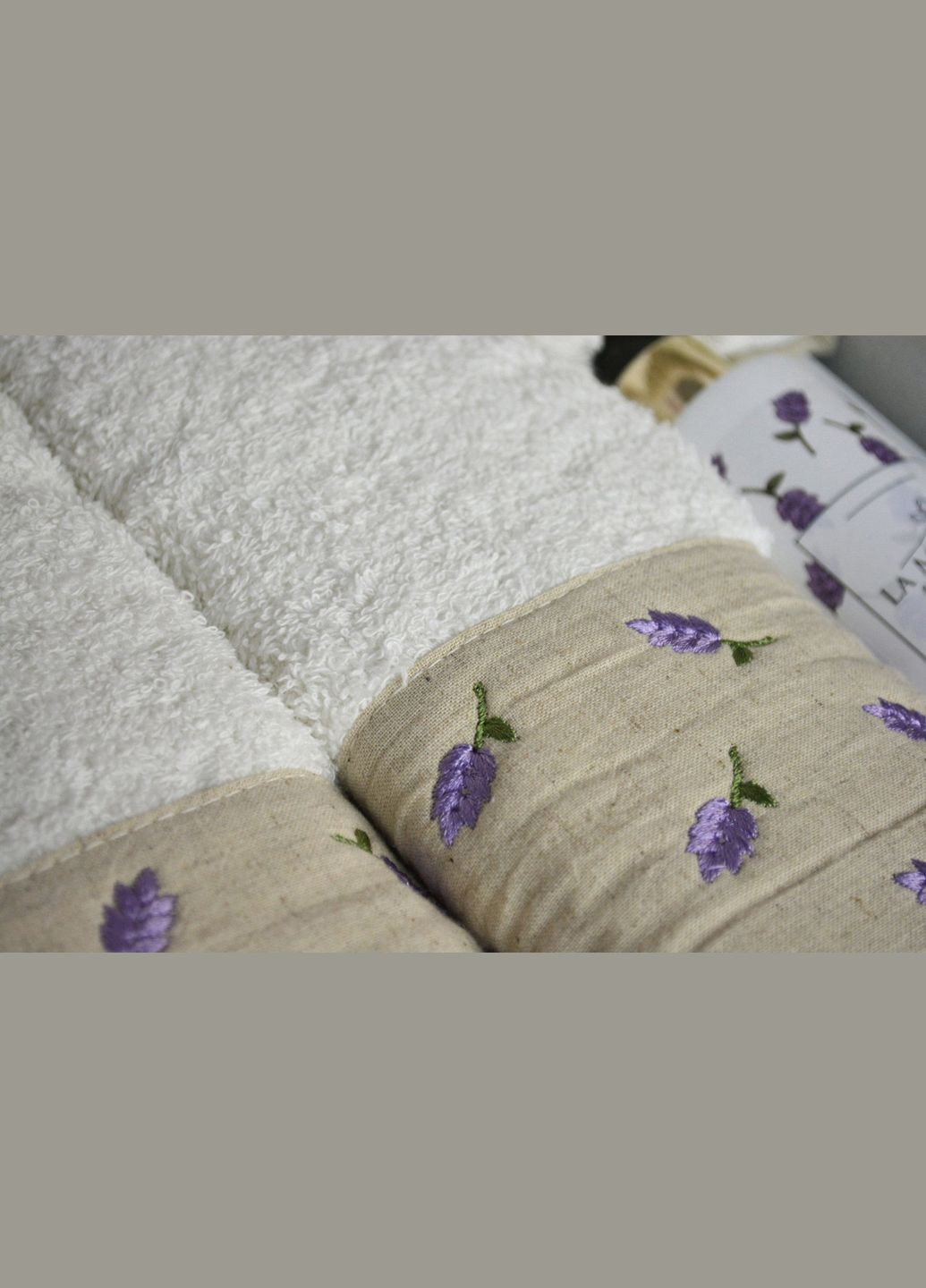 Подарочный набор полотенец La, 3 шт. с ароматом Narin Maison белый