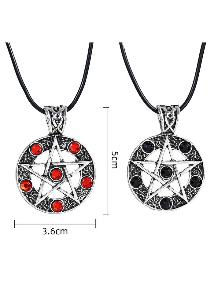 Подвеска кулон Пентаграмма амулет сверхъестественный талисман с черными кристаллами No Brand (338436393)