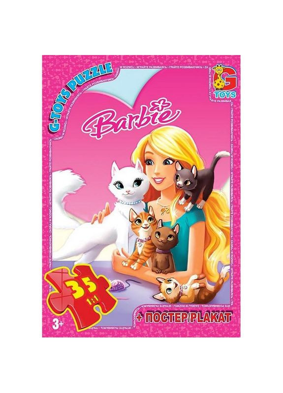 Детский пазл "Barbie" BA016 постер 35 элементов No Brand (365638717)