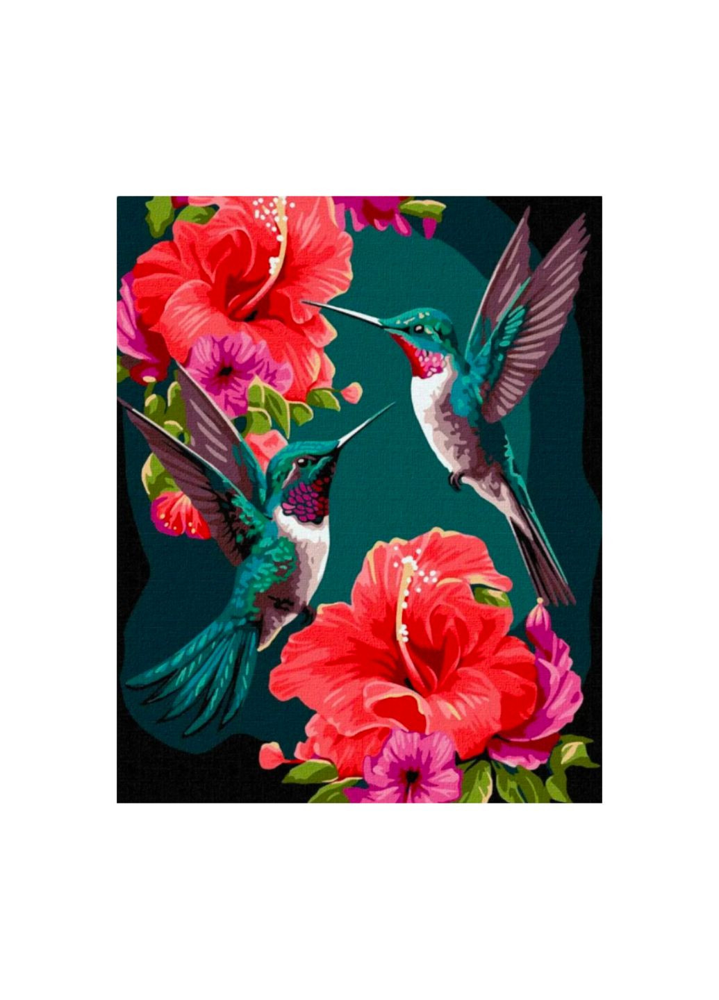Картина по номерам "Изумрудные колибри с красками металлик", 40х50 см, KHO6581 IDEYKA (280930859)