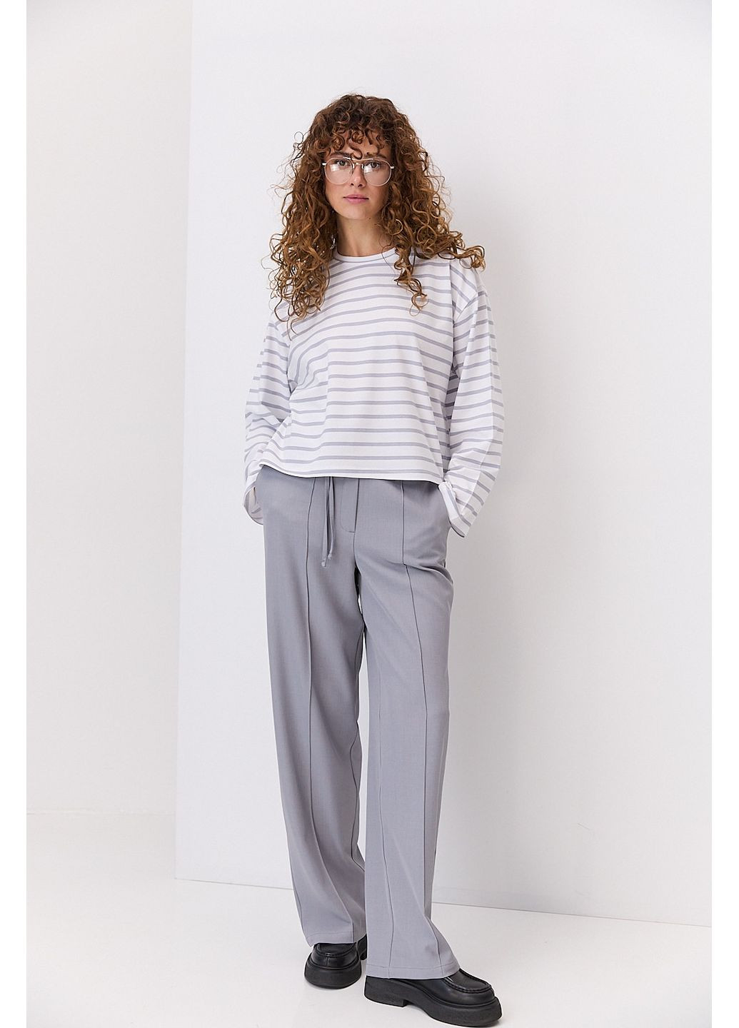 Женский лонгслив oversize в полоску Arjen (358908340)