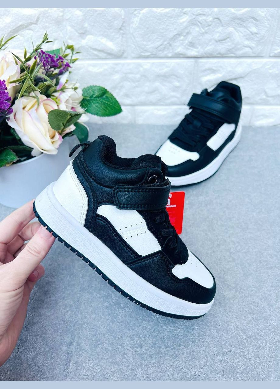 Черно-белые стильные хайтопы для мальчика Apawwa