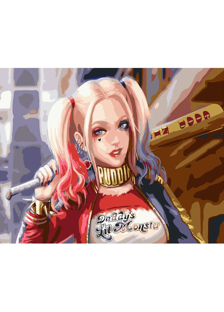 Картина по номерам для взрослых Улыбка Харли акриловая развивающая см Strateg (362430307)