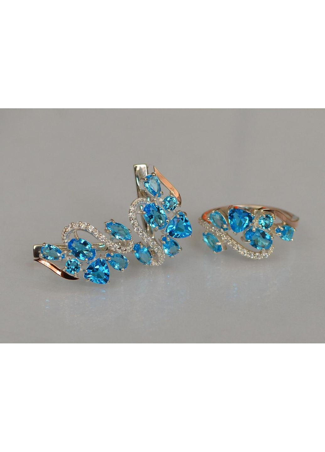 Срібний набір з золотими пластинами Silver Style (367112232)