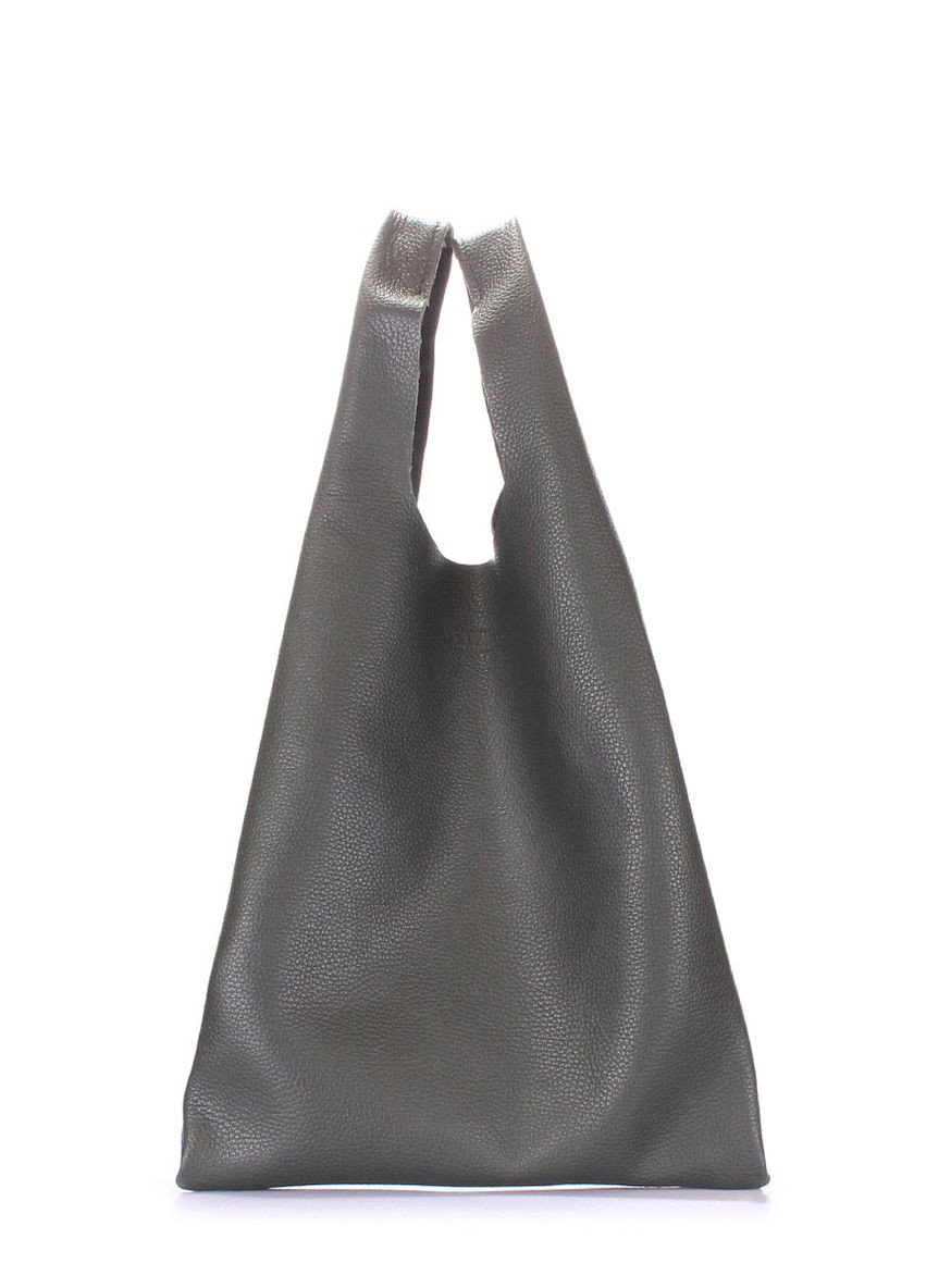 Жіноча шкіряна сумка-пакет зелена PoolParty (372657629)