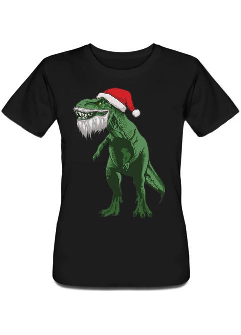 Чорна літня жіноча новорічна футболка anta rex (чорна) s Fat Cat