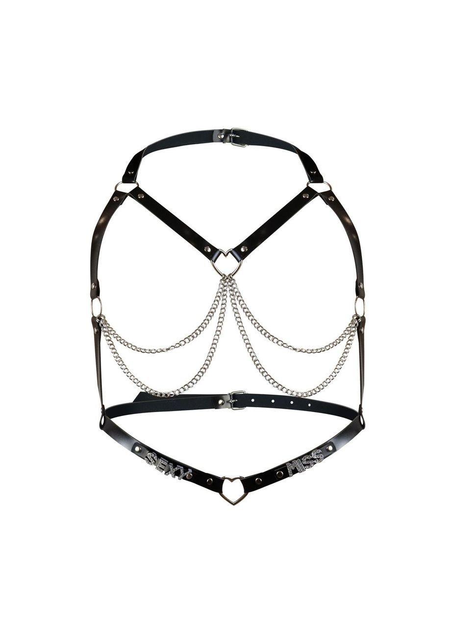 Жіноча портупея з натуральної шкіри Art of Sex — Miss Sexy, колір Чорний, розмір L-2XL No Brand (303905231)