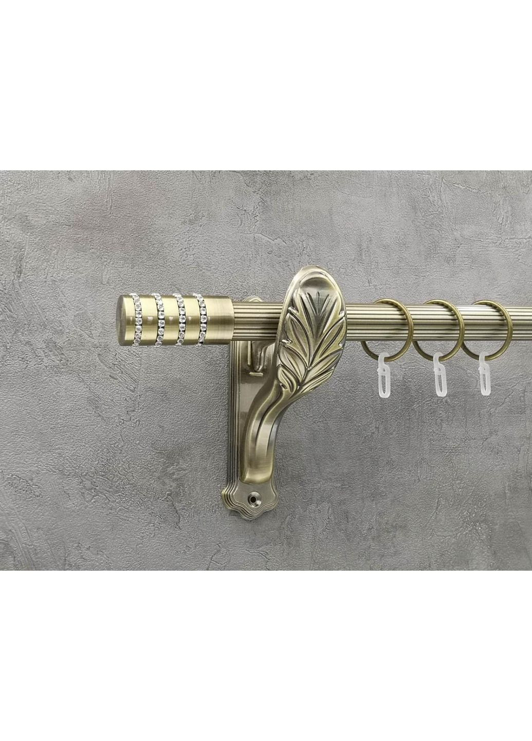 Карниз Барамела рифлена штанга одинарний ретро 25 мм 400 см Антик Quadrum (352778341)