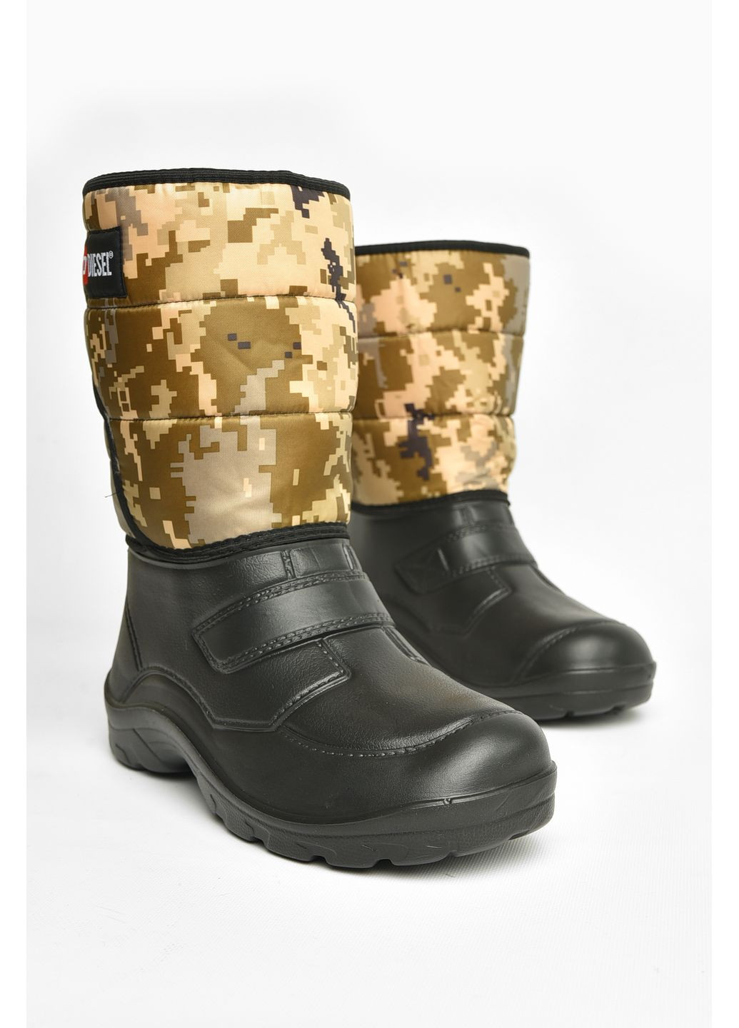 Дутики чоловічі піна піксель на хутрі чорного кольору Let's Shop (367048975)