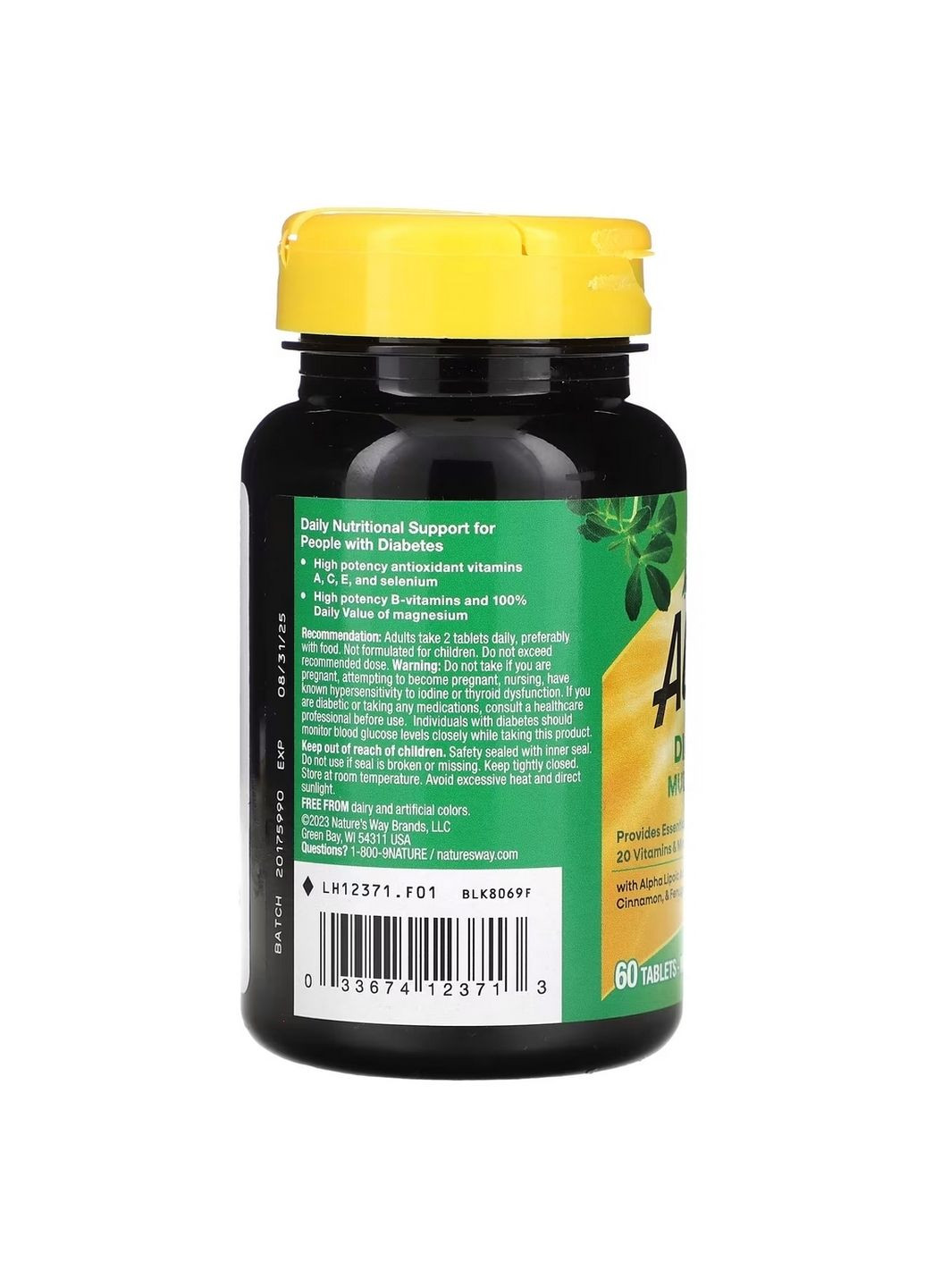 Вітаміни та мінерали Alive! Diabetic Multivitamin, 60 таблеток Nature's Way (293415668)