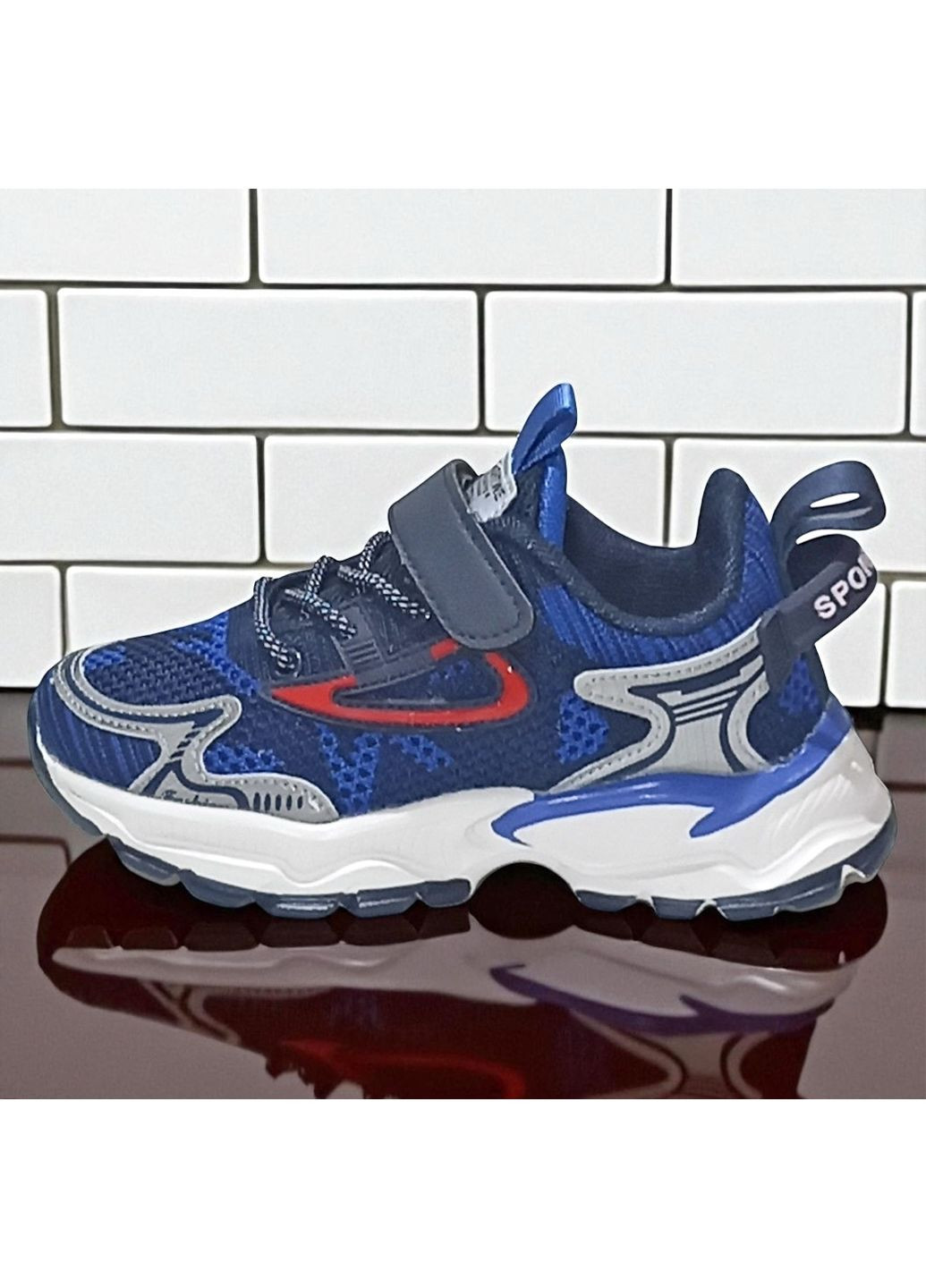 Синій Осінні текстильні ортопедичні кросівки на липучці для хлопчика Clibee