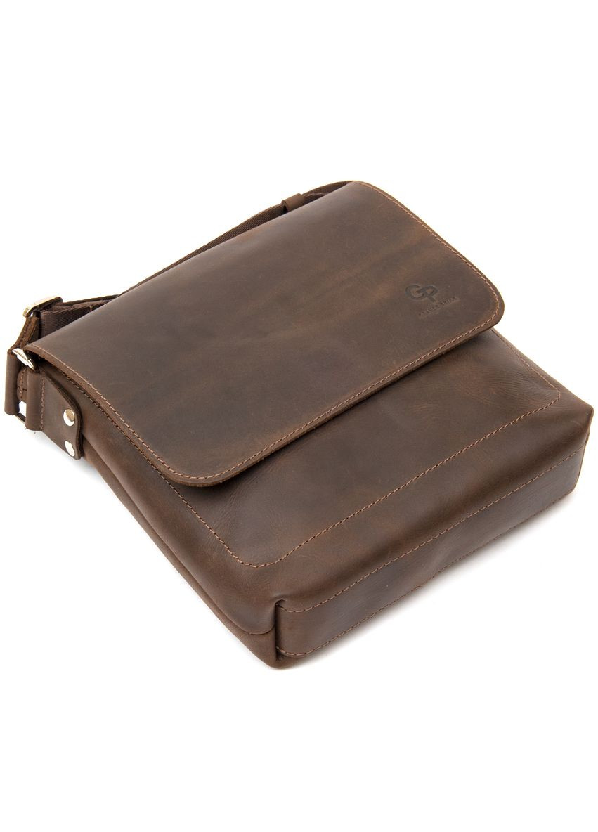Кожаная сумка кросс боди мужская мессенджер через плечо коричневая 11432 Grande Pelle (329197218)