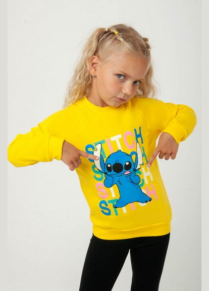 Авекстекс джемпер для девочек 04-1315-11нд 98 см яркий ментол котик желтый