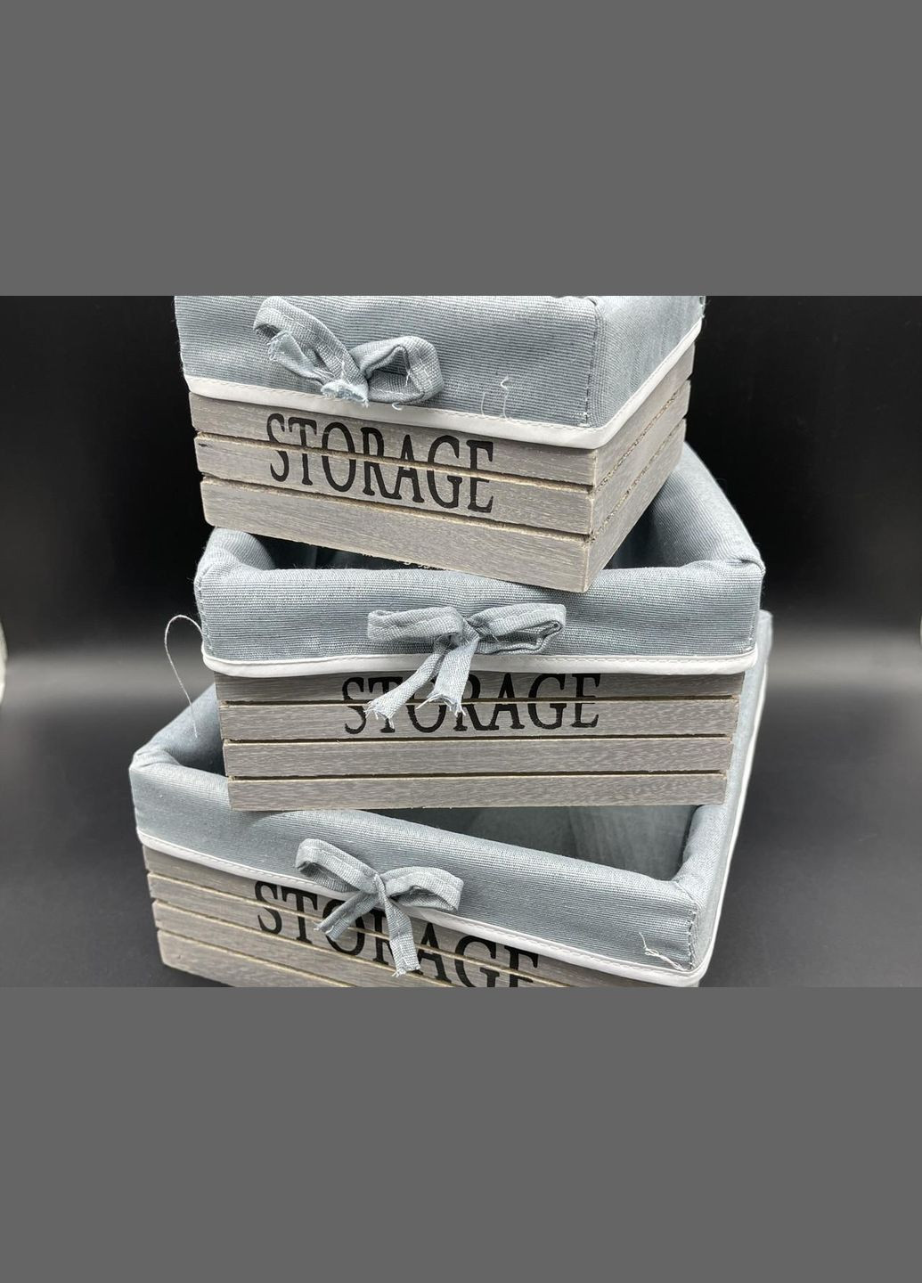 Деревянные ящики с тканью. 23х23х11см HM furnitura (330605621)