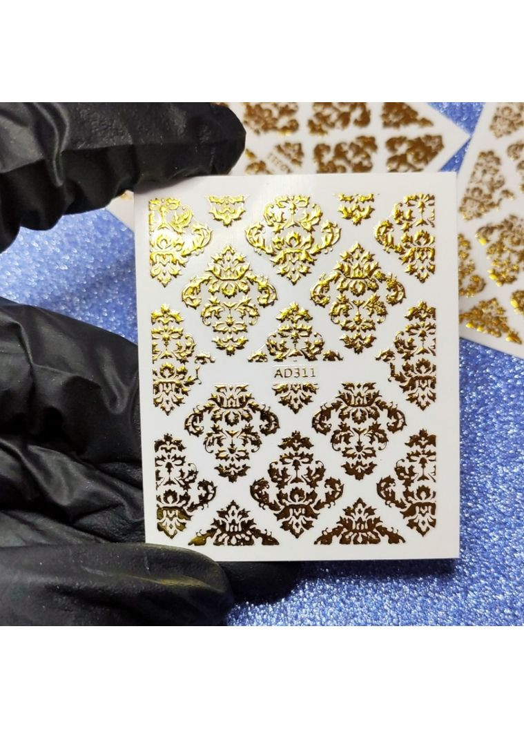 Наклейки 3д 3D, AD3023 золото No Brand (368498757)